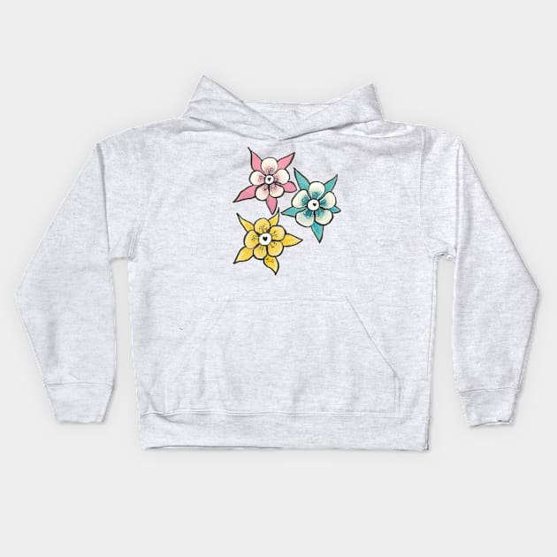 Pansexual Pride Eye Flower Kids Hoodie by jazmynmoon